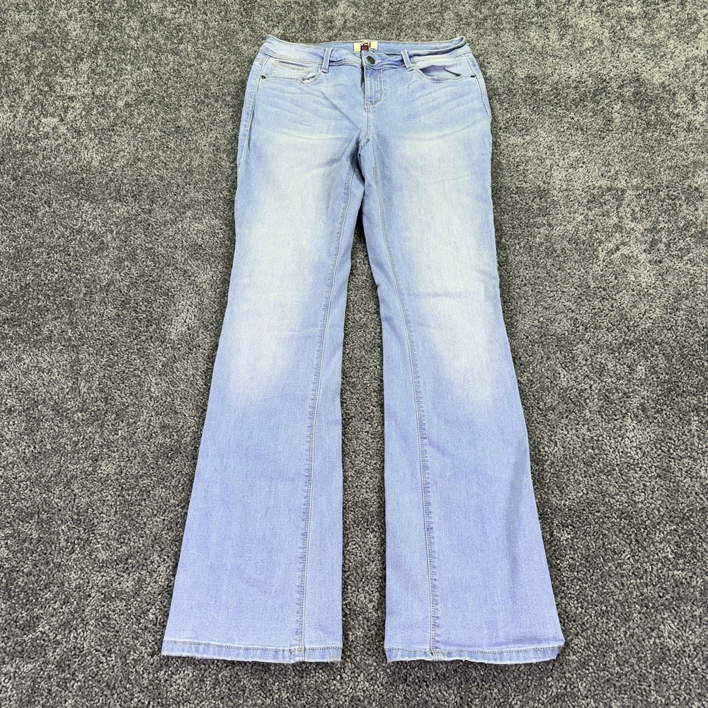 L.e.i. Jeans Juniors 9 Blue Bootcut Stretch Denim Light Wash Embroidered City